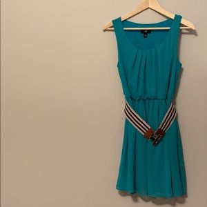 Teal chiffon dress
